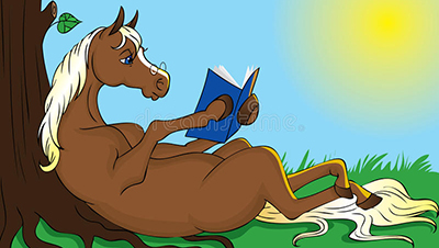 horse-reading-book-400