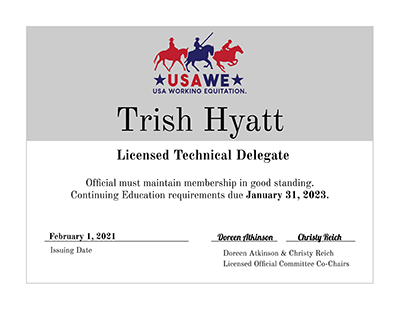 Technical Delegate Certificate