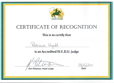 WEDU Judges Certificate
